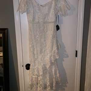 Medium size white ruffle dress